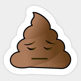 Pensive Poop Emoji Sticker